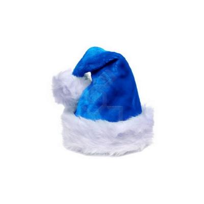  Колпак Санта Клауса меховой синий 