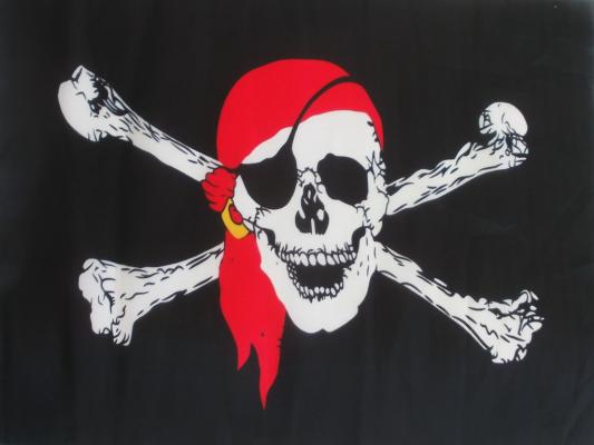  Пиратский флаг 90*60см (пачка 12 шутк) 