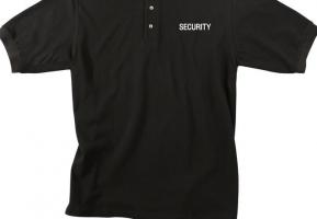 Черная футболка поло SECURITY 