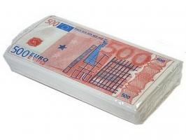  Подарочные салфетки в виде пачки денег 500 евро 