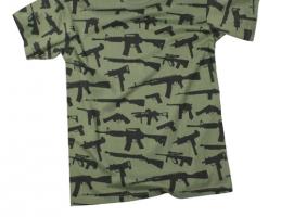 Оливковая футболка MULTI PRINT GUNS 