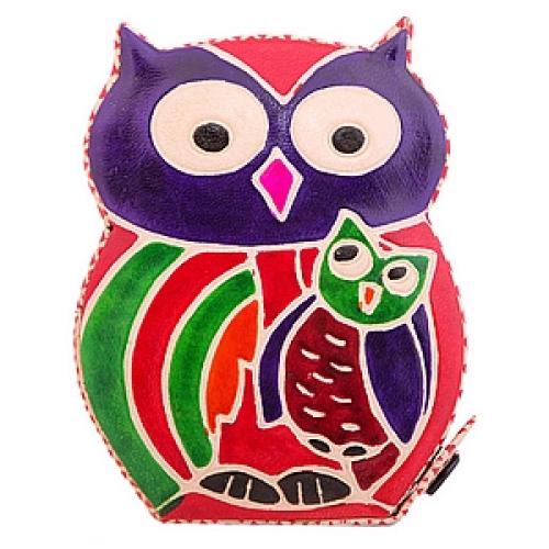 Копилка под мелочь  натуральная кожа  ручной принт №118