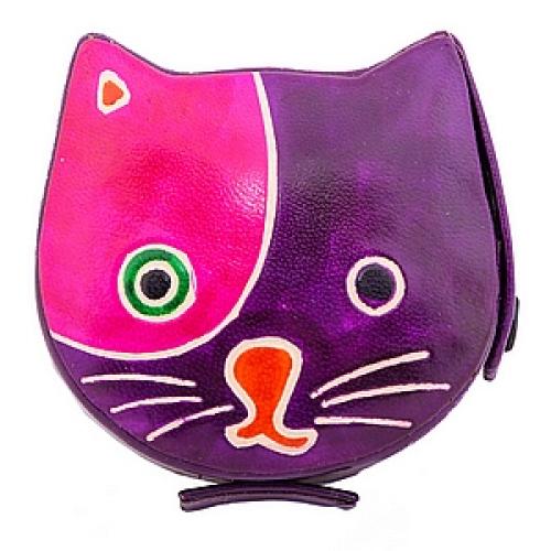 Копилка под мелочь  натуральная кожа  ручной принт №40