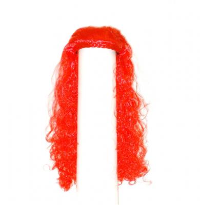  Парик с ободком маленькие кудряшки красный 