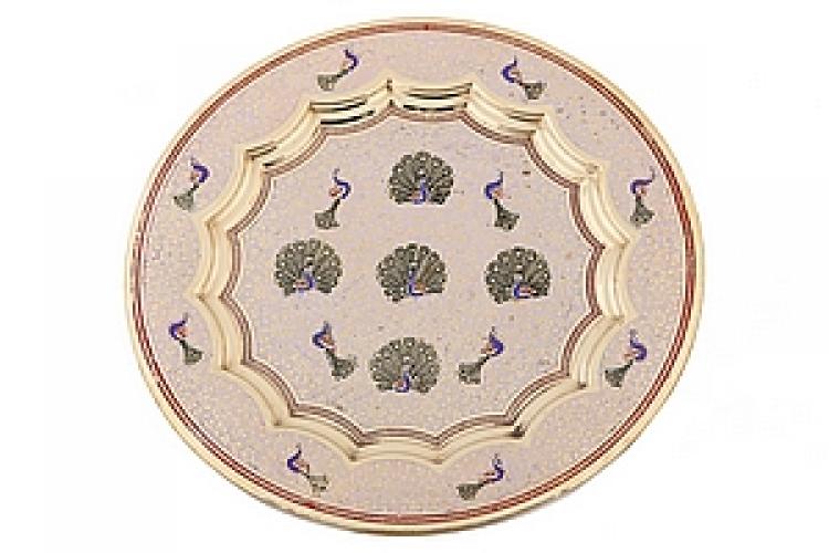 Панно 12" "Павлин" эмаль белая №56