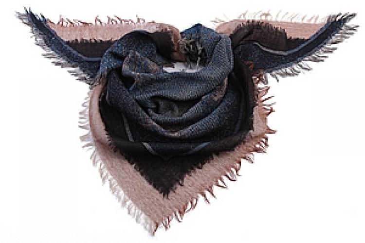 Палантин  шерсть "косынка с бахромой" №3